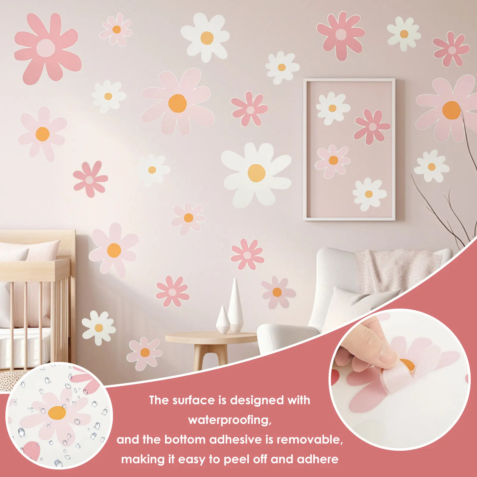 สติกเกอร์ติดผนังลายดอกเดซี่น่า - Baby Nursery Plants บทวิจารณ์และราคา