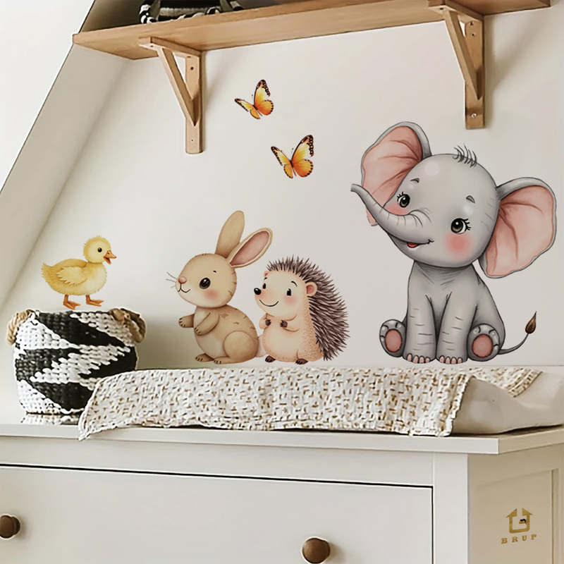 การ์ตูนสัตว์สติ๊กเกอร์ติดผนัง- - Baby Nursery Room บทวิจารณ์และราคา