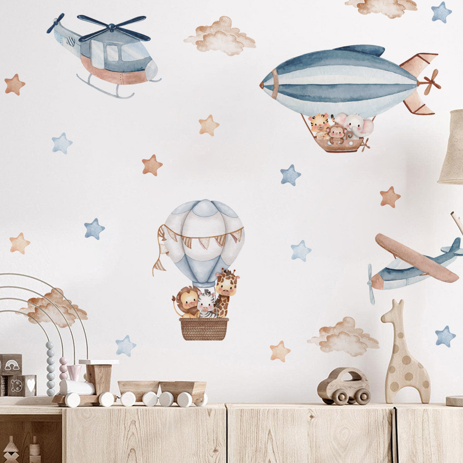 สีน้ําสัตว์ Hot Air บอลลูนเมฆส - Baby Nursery Set Furniture บทวิจารณ์และราคา