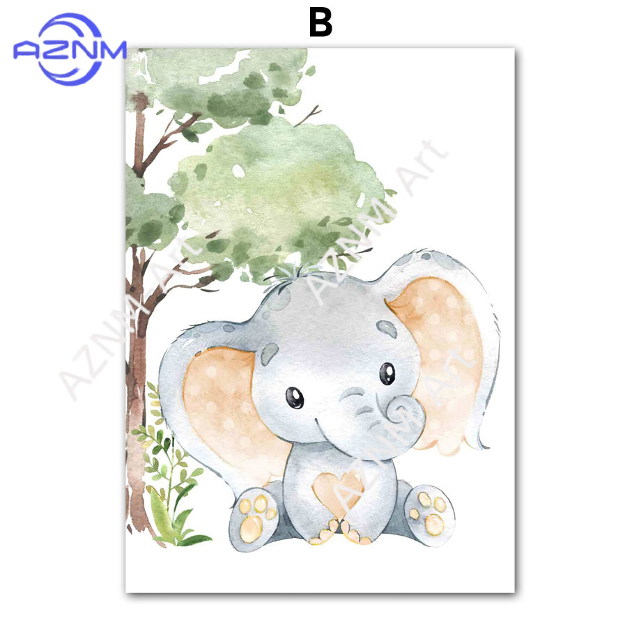 ภาพพิมพ์สีน้ำสัตว์ 1/6 ชิ้น สำ - Baby Nursery Room บทวิจารณ์และราคา
