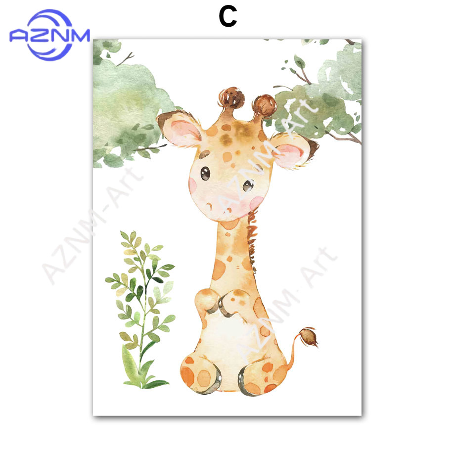ภาพพิมพ์สีน้ำสัตว์ 1/6 ชิ้น สำ - Baby Nursery Room บทวิจารณ์และราคา