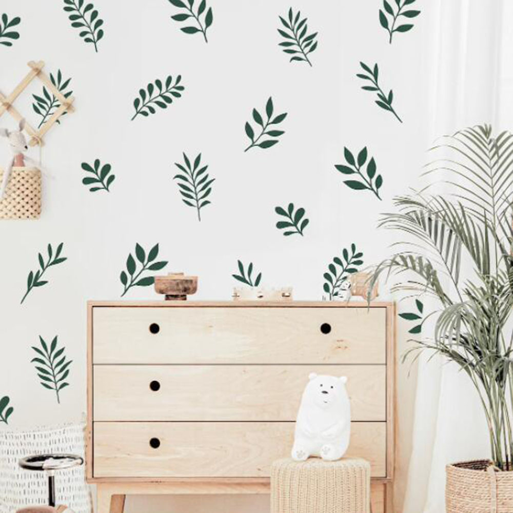 41 ชิ้น Botanical Leaf สติ๊กเก - Baby Nursery Vinyl Wall Stickers บทวิจารณ์และราคา