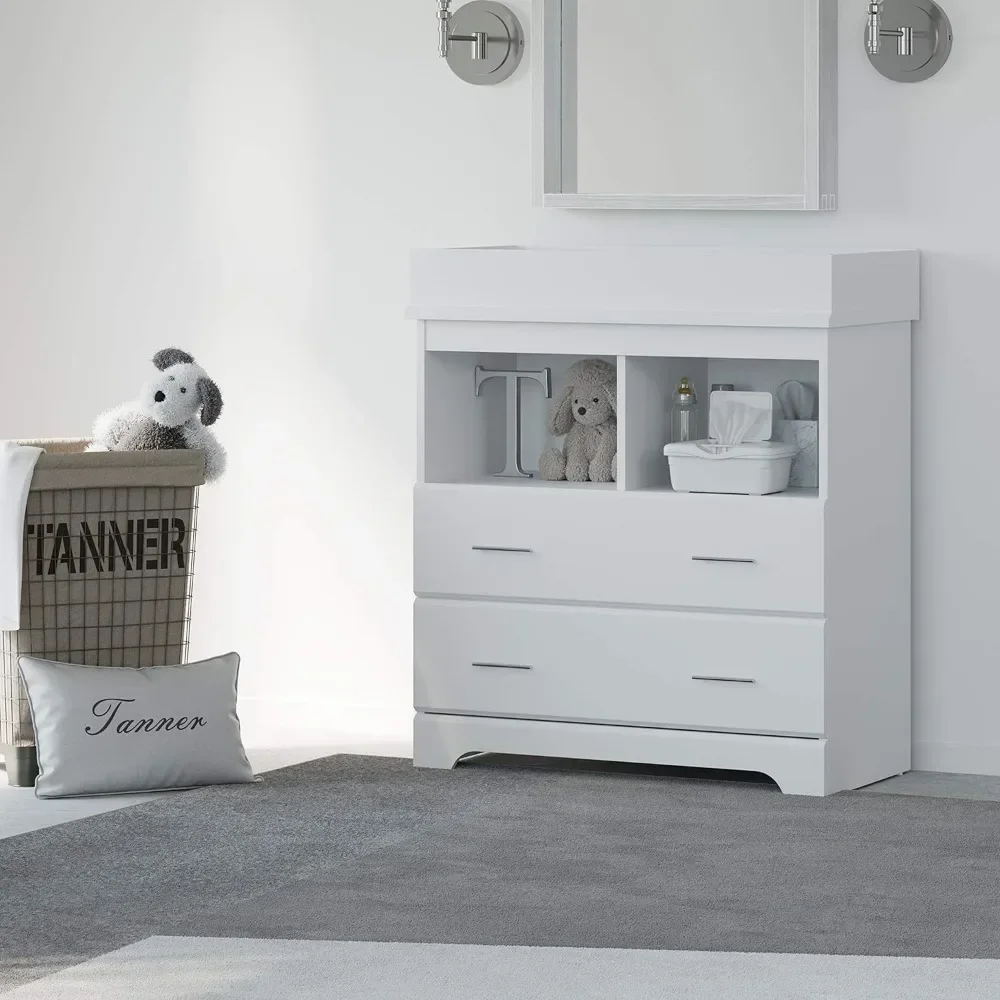โต๊ะเปลี่ยนผ้า 2 ลิ้นชัก (สีขา - Changing Table Topper บทวิจารณ์และราคา