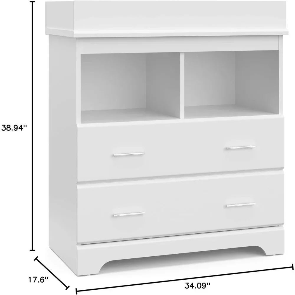 โต๊ะเปลี่ยนผ้า 2 ลิ้นชัก (สีขา - Changing Table Topper บทวิจารณ์และราคา