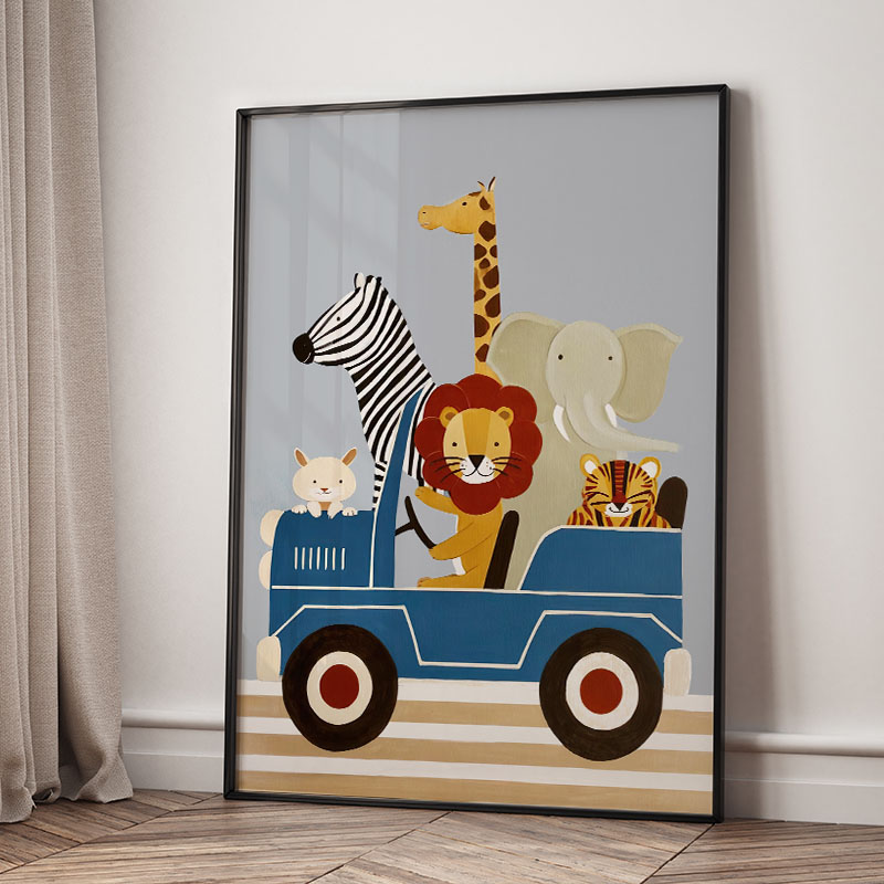 ภาพวาดการ์ตูนสัตว์ตลกๆ สำหรับต - Baby Nursery Room บทวิจารณ์และราคา