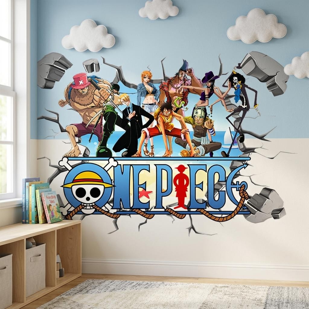 การ์ตูนวันพีช ลูฟี่ 3D สติ๊กเก - Baby Nursery Vinyl บทวิจารณ์และราคา
