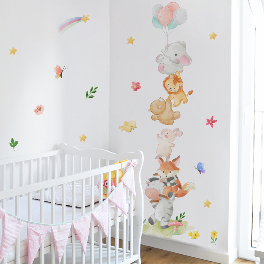 สติ๊กเกอร์ติดผนังลายสัตว์ป่าน่ - Baby Nursery Vinyl Wall Stickers บทวิจารณ์และราคา