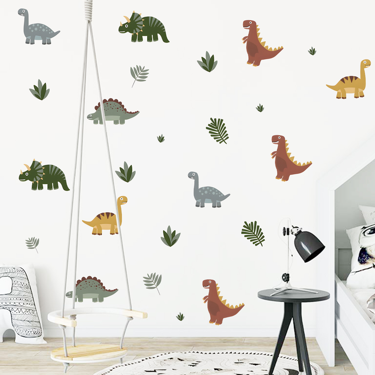 การ์ตูนน่ารักไดโนเสาร์สัตว์สติ - Baby Nursery Vinyl บทวิจารณ์และราคา