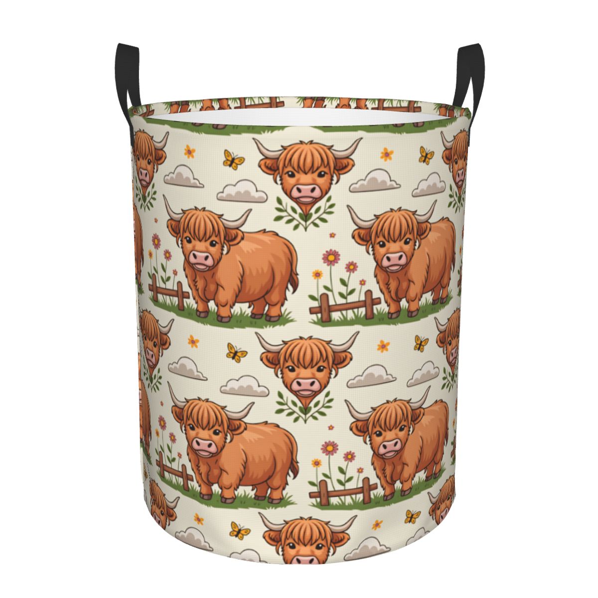ตะกร้าผ้าลายการ์ตูนรูปวัวไฮแลน - Baby Nursery Hamper บทวิจารณ์และราคา