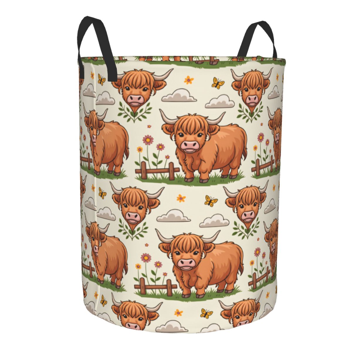 ตะกร้าผ้าลายการ์ตูนรูปวัวไฮแลน - Baby Nursery Hamper บทวิจารณ์และราคา