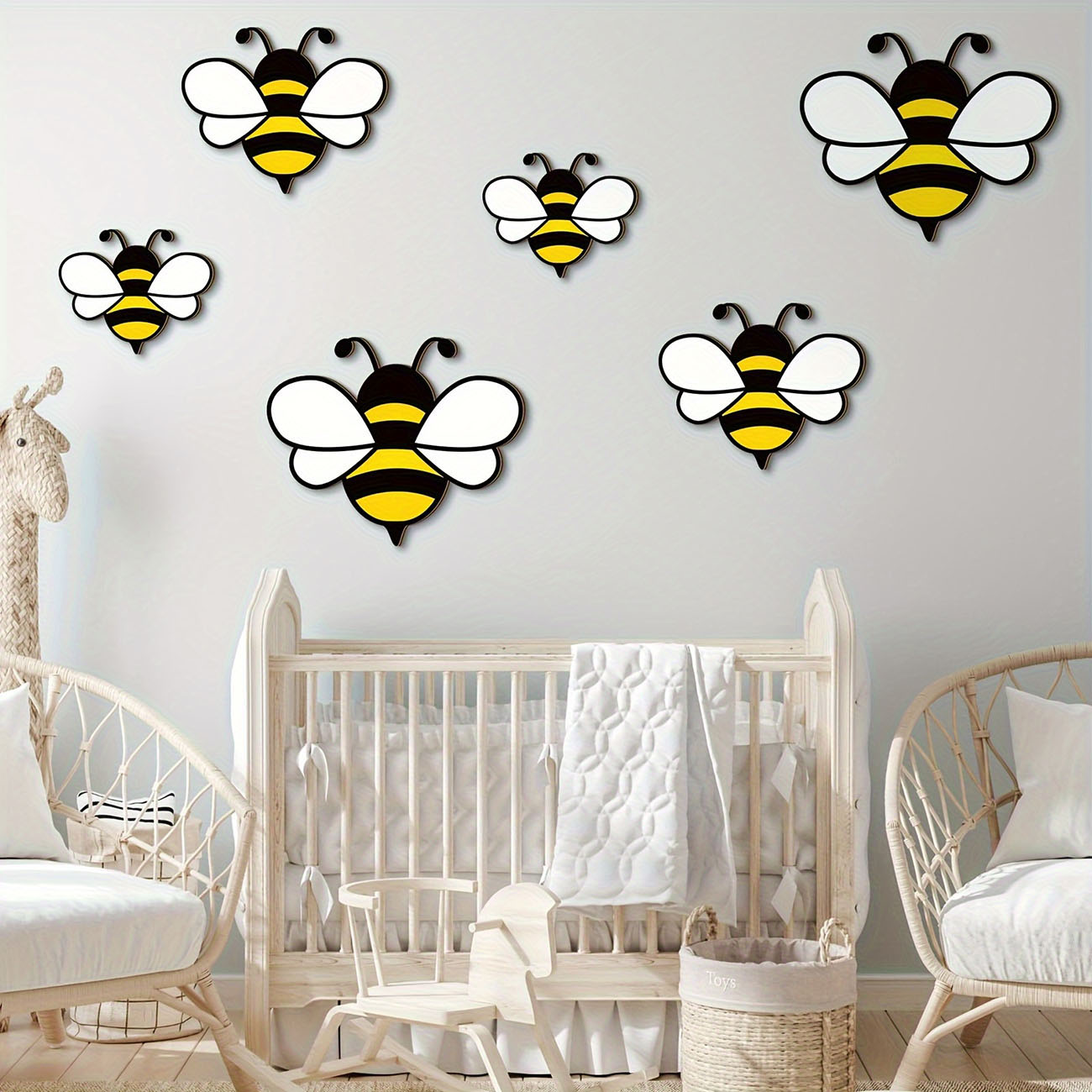 สติ๊กเกอร์ติดผนังไม้รูปผึ้งน่า - Baby Nursery Vinyl บทวิจารณ์และราคา