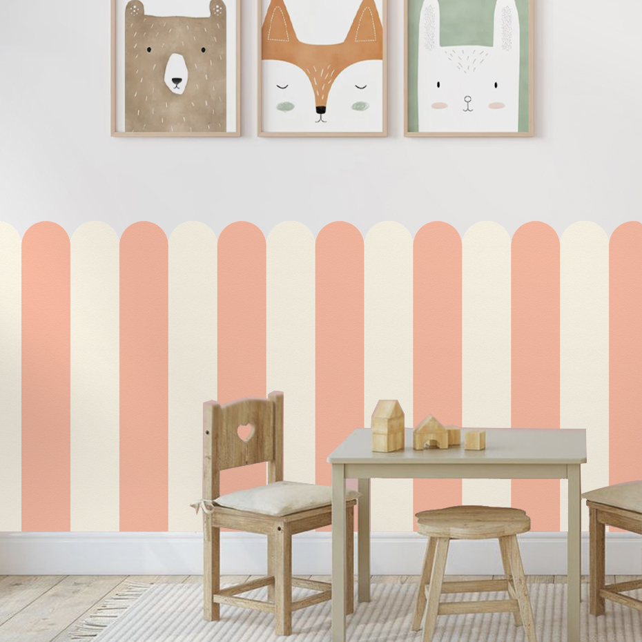 หลากสีแนวตั้งลาย Arc วอลล์เปเป - Baby Nursery Room บทวิจารณ์และราคา