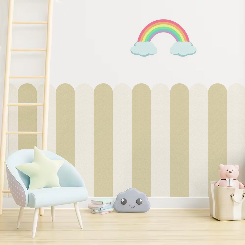 หลากสีแนวตั้งลาย Arc วอลล์เปเป - Baby Nursery Room บทวิจารณ์และราคา
