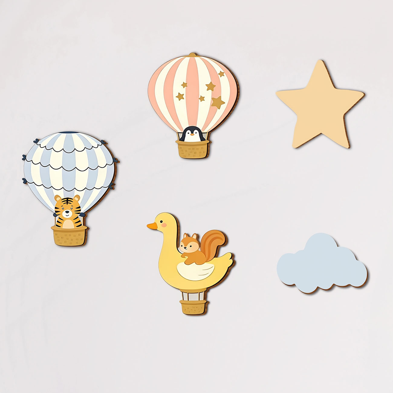 สติ๊กเกอร์ติดผนังไม้รูปบอลลูนล - Baby Nursery Vinyl บทวิจารณ์และราคา